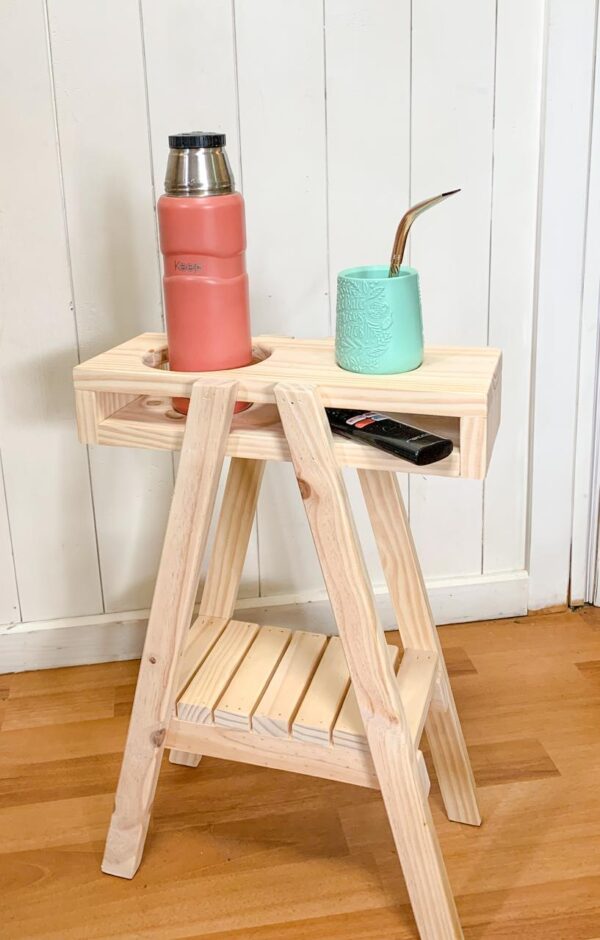 Mesa Lateral p/Mate Madera Natural - Imagen 5